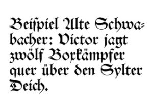 Blackletter calligraphy style example